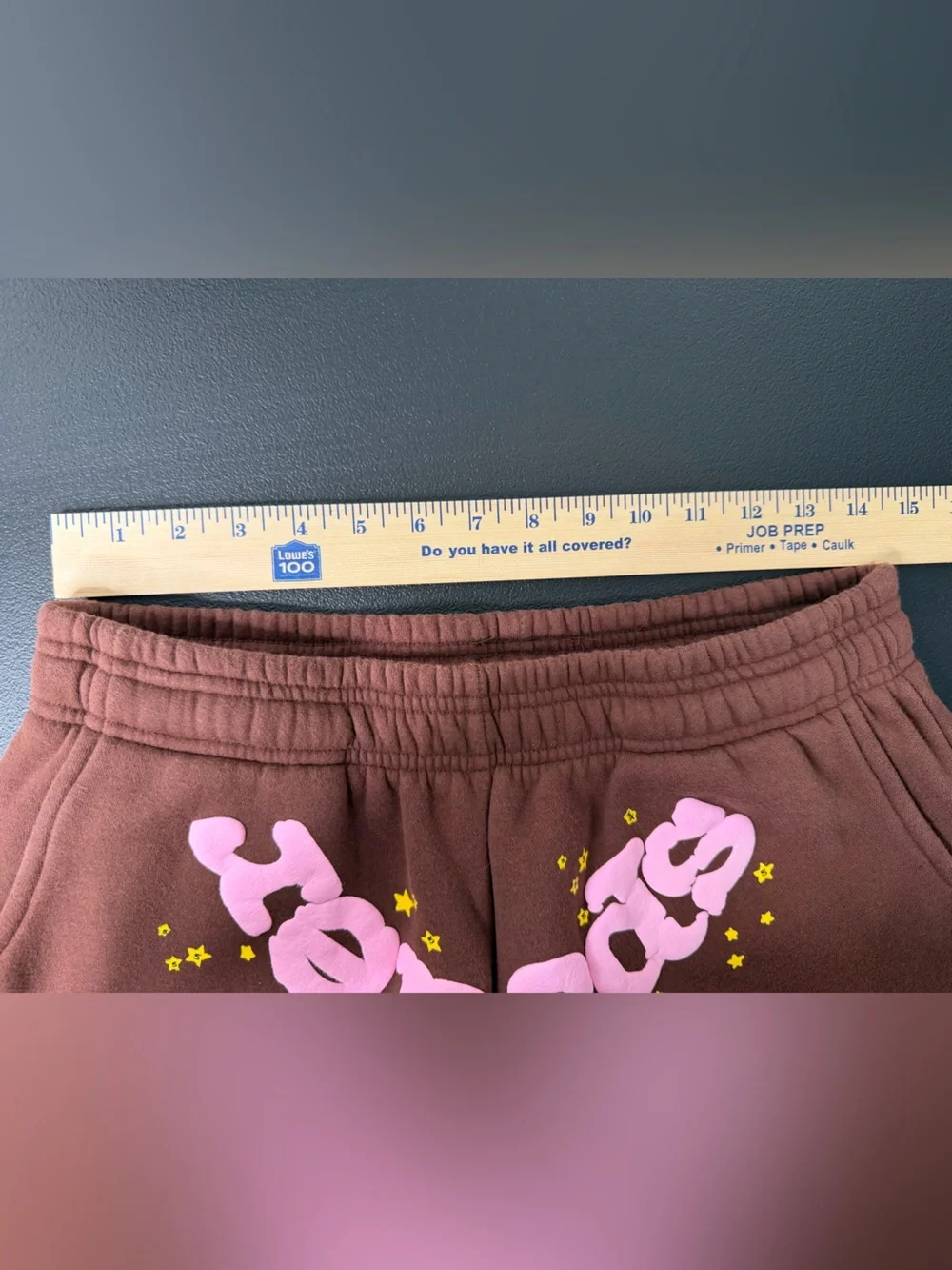 Sp5der Men's Brown Cotton Sweatpants Medium Logo Drawstring Pockets